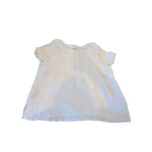 White Sheer Basic Editions Sz 3x Shirt Top Blouse Rayon Polyester Blend Vacation